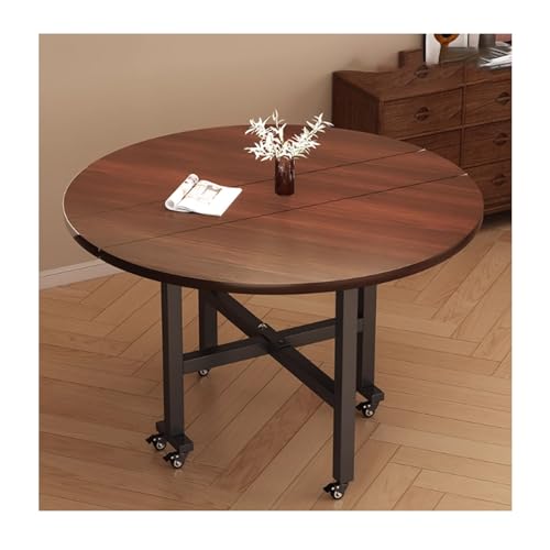 Vielseitiger faltbarer Esstisch, ausziehbarer Schreibtisch für Wohnzimmer und Büro, Walnussholz, Höhe 130 cm, platzsparendes Design, perfekt für Zuhause und Cotta