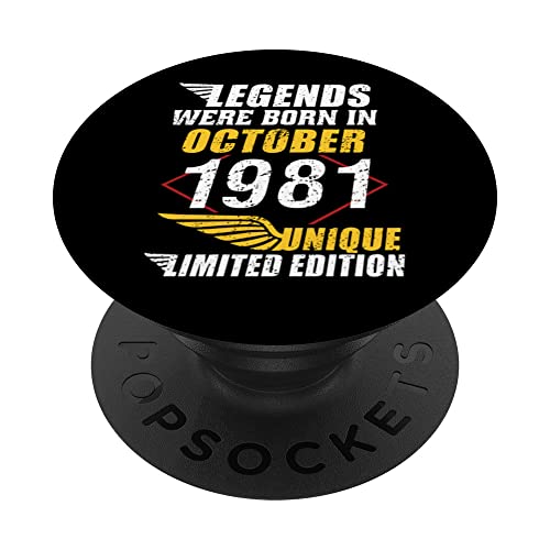 Cumpleaños Octubre 1981 Edición Limitada Regalo Used Vintage PopSockets PopGrip Intercambiable
