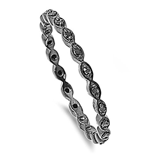 CHOOSE YOUR COLOR Sterling Silver Eternity Wave Ring