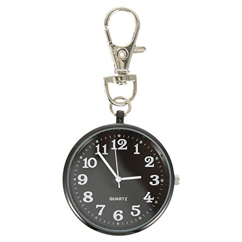 Reloj de cuarzo vintage tipo llavero Mipcase con esfera grande y caja de aleación negra
