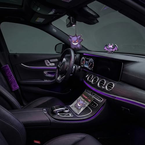 Image of PumpCar 2 pieces double-sided purple monster poke hanging cartoon cherry-scented funny car air freshener Cool hanging for rearview mirror Car Interior Accessories Gifts