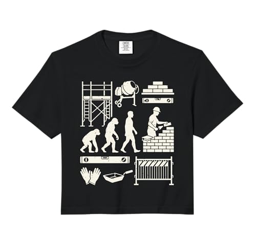 Bricklayer Evolution Funny Masonry Construction Worker Comfort Colors Crop Top