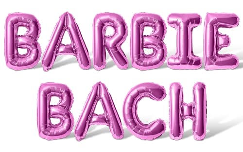 Letter Balloons BARBIE BACH 16 Inch Alphabet Letters Foil Mylar Balloon Bachelorette Party Banner Pink