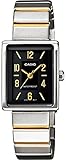 Casio Women's Core LTP1355SG-1A Two-Tone Stainless-Steel Quartz Watch with Black Dial