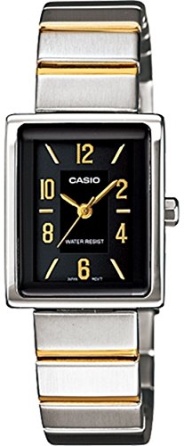 Casio Women's Core LTP1355SG-1A Two-Tone Stainless-Steel Quartz Watch with Black Dial