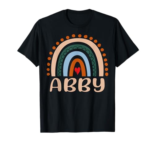 Abby Name Personalizado Funny Women Rainbow Abby Camiseta