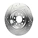 Detroit Axle - Rear Brake Rotors for 2014-2023 Jeep Cherokee, 2015 2016 2017 2018 2019 2020 2021 2022 Drilled and Slotted Disc Brake Rotors Replacement : 12.60