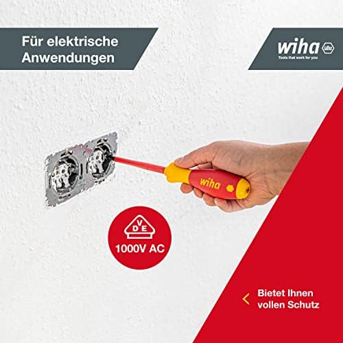 Wiha 00833 Series 320N Soft Finish Electric Screwdriver Set, Slotted, 6 Pieces