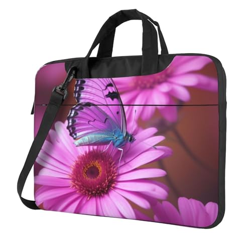 Sac ordinateur portable papillon rose violet housse bandoulière sacoche poignée