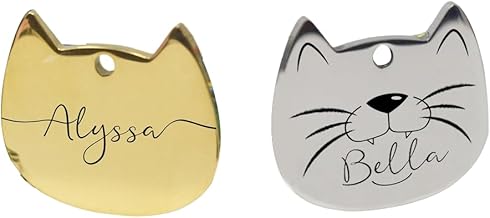 Luigi Customised Cat Name Tag, Personalized Pet ID, Stainless Steel Collar Tag