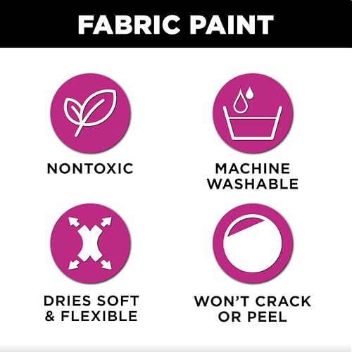 Tulip Soft Fabric Paint, Washable, Stays Soft and Flexible, Permanent Paint, for Light and Dark Fabrics, 2 fl oz, True Red