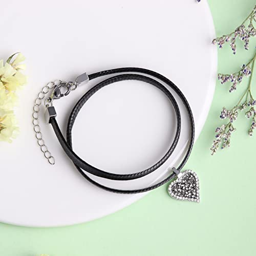 Hexalova Gothic Heart Choker Necklace, Black Choker Necklace For Women, Goth Choker, Black Leather Choker, Black Heart Necklace For Women Girls, Gothic Jewelry (6) #TOP4