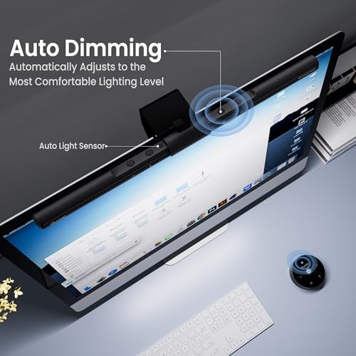 Quntis Wireless Monitor Light bar with Remote & Touch Control, 40cm PC Curved Computer Monitor Lamp Auto Stepless Dimming and Color Temperature, Eye Protect Desktop PC Screen Anti-Blue Light Bar - Image 5