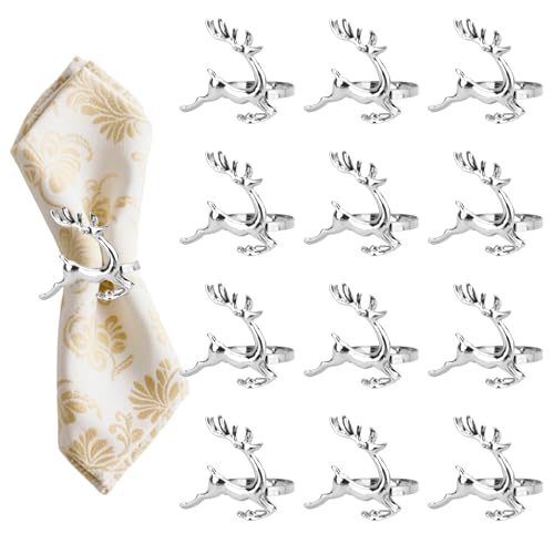 Serviettenringe Silber Hirsch, Tischdeko Weihnachten, Christmas...