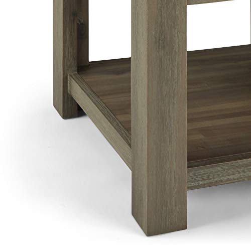 Simplihome Monroe Solid Acacia Wood 22 Inch Wide Square Rustic End Table In Distressed Grey With Storage, 1 Drawer, For The Living Room And Bedroom #TOP6