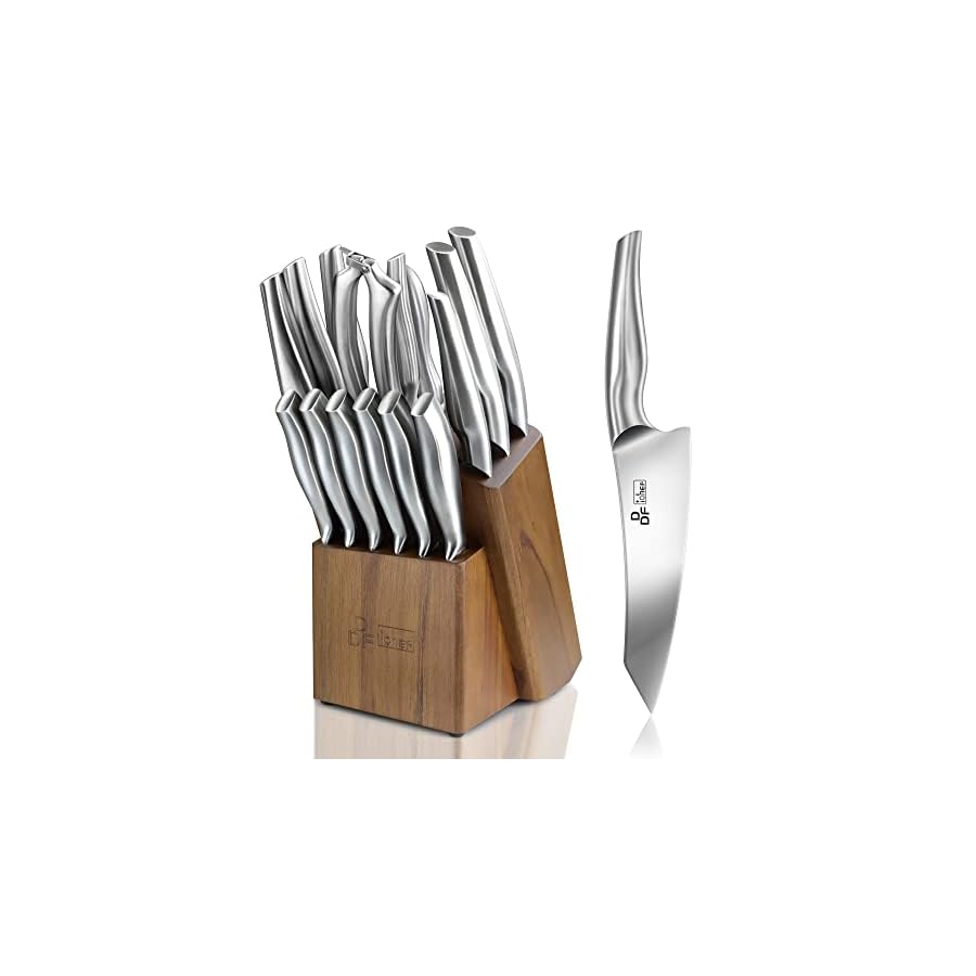Knife-Sets-for-Kitchen-with-Block-DDF-iohEF-16-Piece-Japanese-Stainless-Steel-Kitchen-Knife-Block-Set-with-Sharpener-Unibody-Silver-Chef-Knife-Set Kitchen Knife Set with Block, DDF iohEF 16 PCS Knife Set for Kitchen with Block Japanese Stainless Steel, Ultra Sharp Chef Knife Set with Sharpener