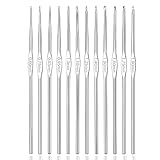 Small Size Crochet Hook Stainless Steel Crochet Needles QLRFFLJOY 12 pcs Metal Crochet Hooks (0.6mm...