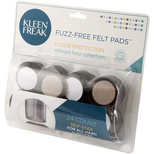 Softtouch 1 1/2" Shielded Felt Furniture Pads, Resists Dirt, Hair, Fur From Collecting, Brown (24 Pack) #TOP5