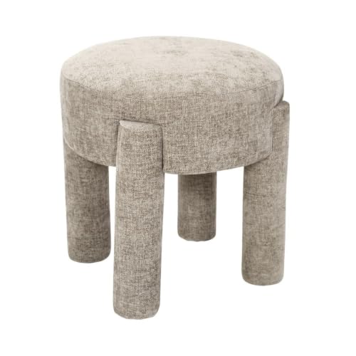 Tabouret rembourré Stubby taupe au design soigné et assise douce - 2