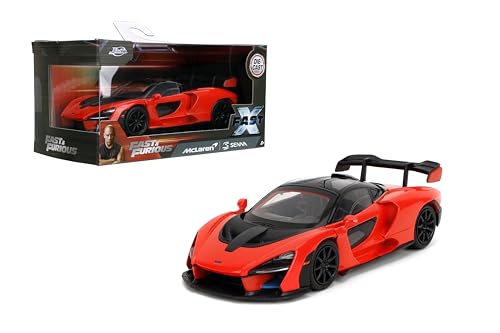 Jada Fast & Furious 1:32 McLaren Senna Die-Cast Model – Opening Doors, Rubber Tires, Movie Authenticity – Collectible for Ages 8+ – Red
