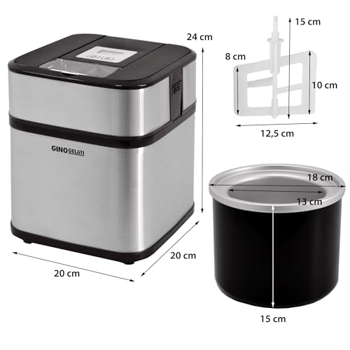 Syntrox Germany Eismaschine Jinoria für Speiseeis & Frozen Joghurt, Eiscreme Maschine, Softeis und Frozen Joghurt Maker, Eis selber machen, mit Timer, Kinderfreundlich – Bild 8