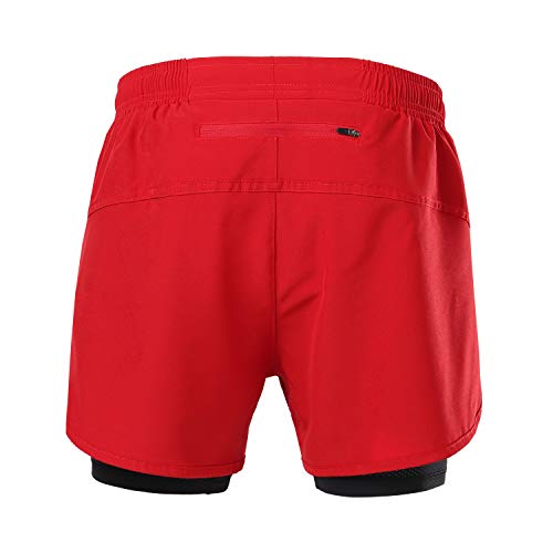 Lixada Men's 2-in-1 Running Shorts Quick Drying Breathable Active Training Jogging Cycling Longer Liner Reflective Elements by Lixada - Image 4