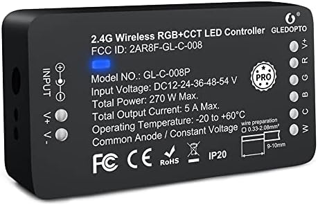 GLEDOPTO Zigbee3.0 RGBCCT LED Strip Controller Pro Alexa Voice/APP/Remote Control 16 Million Colors Changing Tape Light Controller Compatible with Amazon Echo Plus Tuya Smartthings