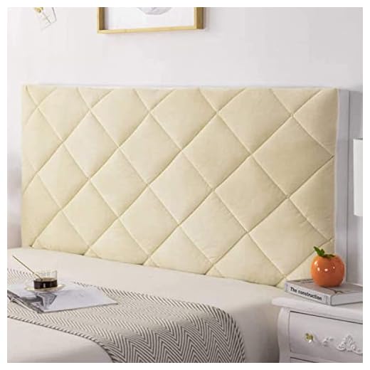 Cubierta de cabecera de cama doble, cubierta de cabecera tapizada, protección de forro elástica cabecera de cama individual cojín anti-colisión (Color : Yellow, Size : 220cm)