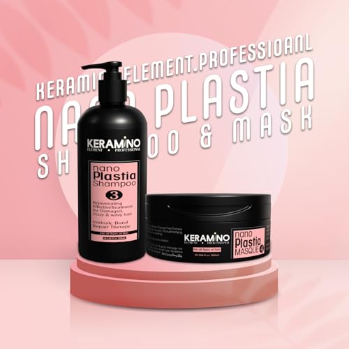 Image of Nano Plastia Shampoo & Mask Set, Sulfate Free Color Safe Duo for Nano Plastia Treated Hair, Advanced Repair, Frizz Control, Smoothness & Mirror Like Shine Post Treatment Care (300 ML Combo)