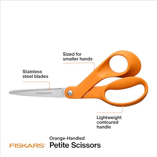 Fiskars 7" Petite Original Orange-Handled Fabric Scissors, Sewing & Crafts - image 2