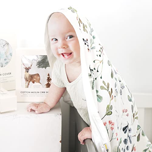 Image of GRSSDER Baby Blankets Super Soft Jersey Knit Swaddle Blanket for Baby Girls and Boys, Double Layer Receiving Blankets 34 x 44 Inches Extra Large for Baby Show Gift, Watercolor Leaves