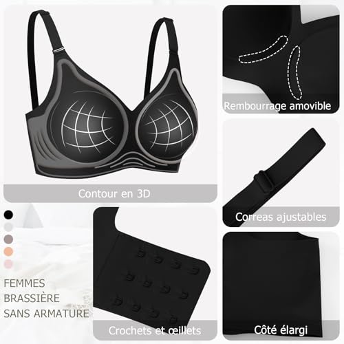 Soutien-gorge push-up invisible sans coutures effet comfit