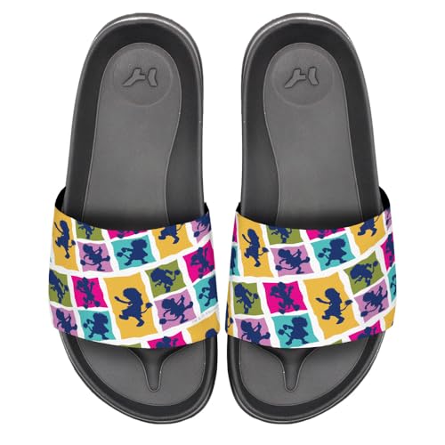 Popfunk Fraggle Rock Square Pattern Unisex Adult Slides Sandals Officially Licensed Hypd Slydr Switch™