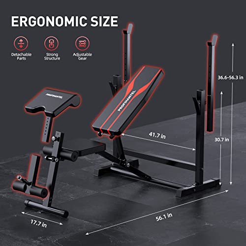 Adjustable Weight Bench, Olympic Workout Bench, Bench Press Set With Squat Rack And Bench, Leg Exercises Preacher Curl Rack, Home Exercise Equipment #TOP5