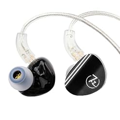 LINSOUL 7 Hz Sonus 1DD+1BA Dual Driver in Ear Monitor, HiFi in Ear Headset IEM, avec câble OCC Amovible plaqué Argent, cavité arrière en Aluminium pour Audiophile, écouteurs de Jeu (Noir, 3,5 mm) - Les Beatles, Paul McCartney, John Lennon, RIngo Starr, George Harrison