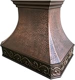 SINDA Custom Copper Range Hood Made from 99.9% Pure Virgin Copper with High CFM Vent, H3 362127L, 36'W x 27'H