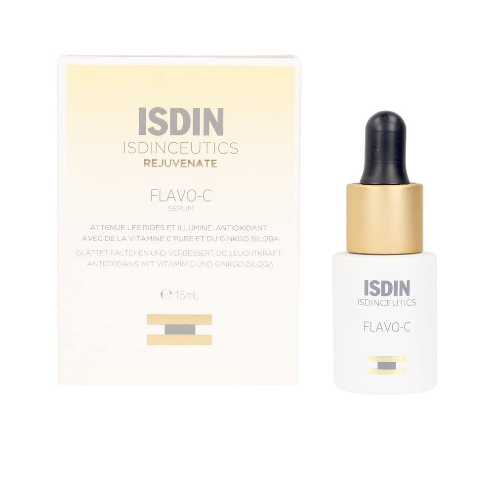 ISDIN 1435-56630 Flavo-c Serum 15 ml for Adults, Ideal for Hydration, Nourishment and Skin Care, 15 ml