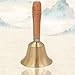 Crisp Sound Wooden Handle Solid Brass Call Bell 3.1IN Suitable for All Kinds of Ceremonies, Weddings, Games, Decorations.