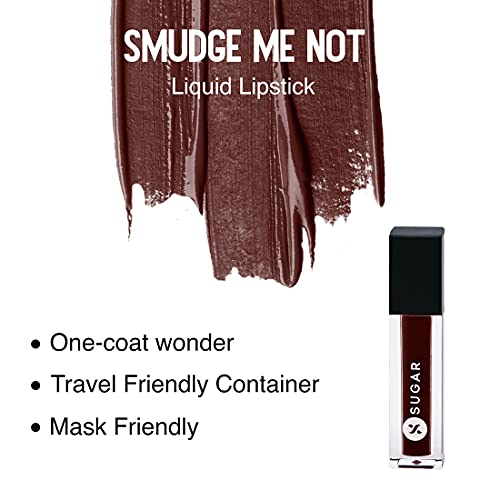 Image of SUGAR Cosmetics Smudge Me Not Liquid Lipsticks for Women | Transferproof & Waterproof | Lasts 12+ Hours | Matte Lipstick | 1.1ml - 42 Toast Roast