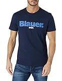 Jersey cotone basico 30/1 Blauer T-Shirt Manica Corta, 802 Zaffiro Scuro, M Uomo