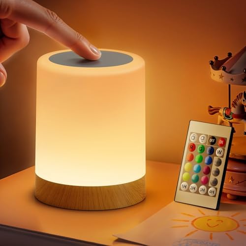 Auxmir Night Light for Kids Baby, LED Bedside Lamp with Touch & Remote