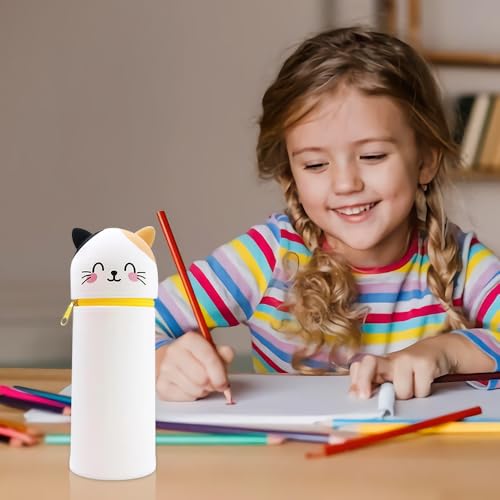 Lotvic Trousse à Crayons Kawaii, 2 en 1 Trousse Silicone Verticale, Cadeau pour Garçons et Filles – vue 4