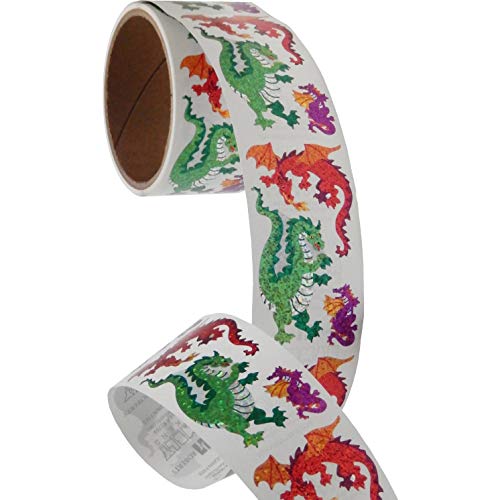 Jillson & Roberts Bulk Roll Prismatic Stickers, Dragons - 50 Repeats