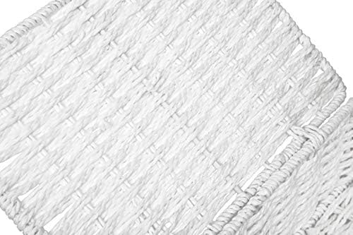 Arpan Paper Rope Storage Basket Box With Lid - White (Small)