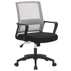 SONGMICS Bureaustoel, bureaustoel met netbespanning, draaibaar, in hoogte verstelbare computerstoel, schommelfunctie…