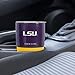 Rico Industries NCAA LSU Tigers Personalized 16 oz Ceramic Tumbler with Silicone Grip, Deep Laser Engraved, Purple and Yellow Colored Design with Slide Lid, Travel Coffee Mug, Matte Glaze