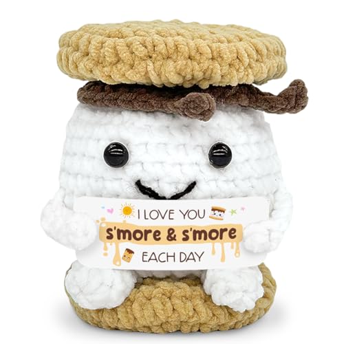 Tiny Detalles Valentines Day Mini Crochet Smores 2026, Anniversary Wedding Gift for Couple, Husband Wife, I Love You Smore for Birthday, Christmas,...
