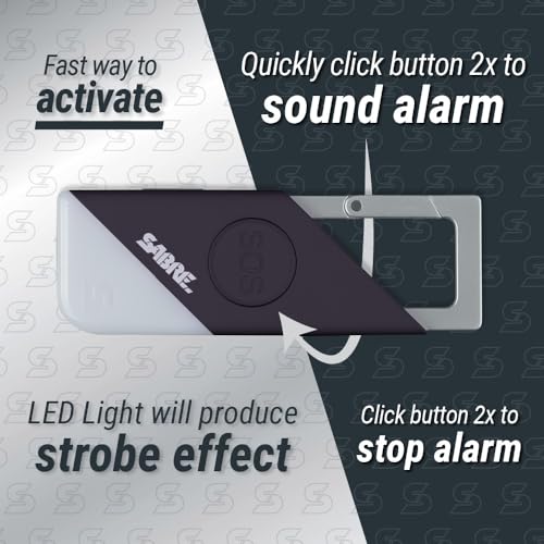 Image of Sabre Pepper Spray - Quick Release Keychain for Easy Carry & Fast Access, Max Police Strength Self Defense OC Spray with UV Dye, 10 Sec. Spray Time, Finger Grip - Faster Aim, 0.54 fl oz,Secure Safety