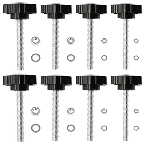 Openfly 28 Sets M4 M5 M6 M8 Hex Nuts Star Knobs Assortment Kit Metal Clamping Screw Knob Tightening Screw Quick Removal Replacement Handle, Nuts And Washers For Woodworking Jigs And Fixtures #TOP2