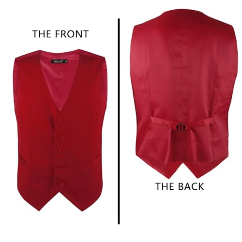Image of Alizeal Mens Classic Solid Color Business Suit Vest Regular Fit Tuxedo Waistcoat for Wedding